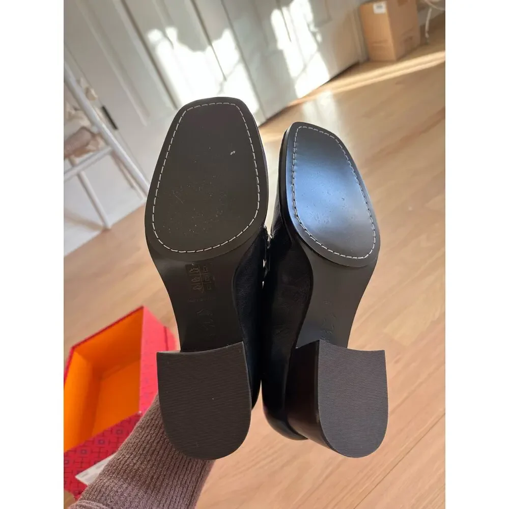NIB Tory Burch Perrine Heel Loafers, Perfect Black, 7.5